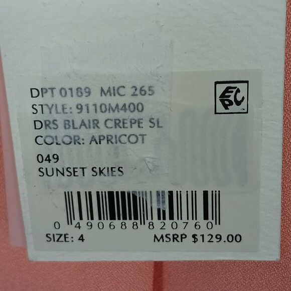 Alex Marie Women Apricot Sleeveless V Neck Belted Sheath Midi Dress sz 4 - Picture 12 of 15